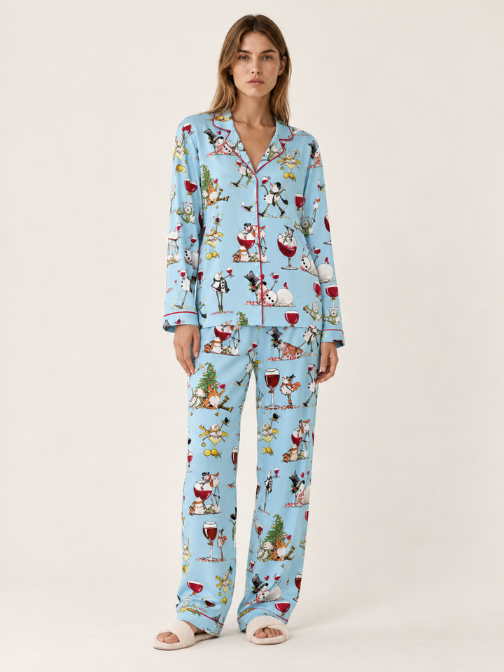 Ada | Chic Festive Christmas Print Ladies Pyjamas Set