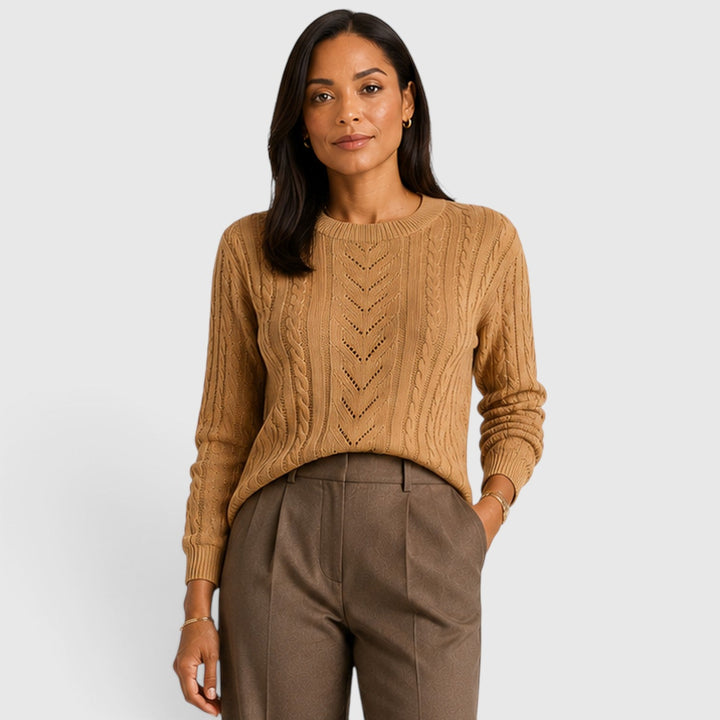 Ada | Effortless Chevron Crew Neck Womens Knit Jumper