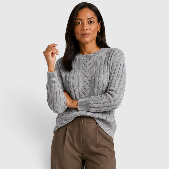 Ada | Effortless Chevron Crew Neck Womens Knit Jumper