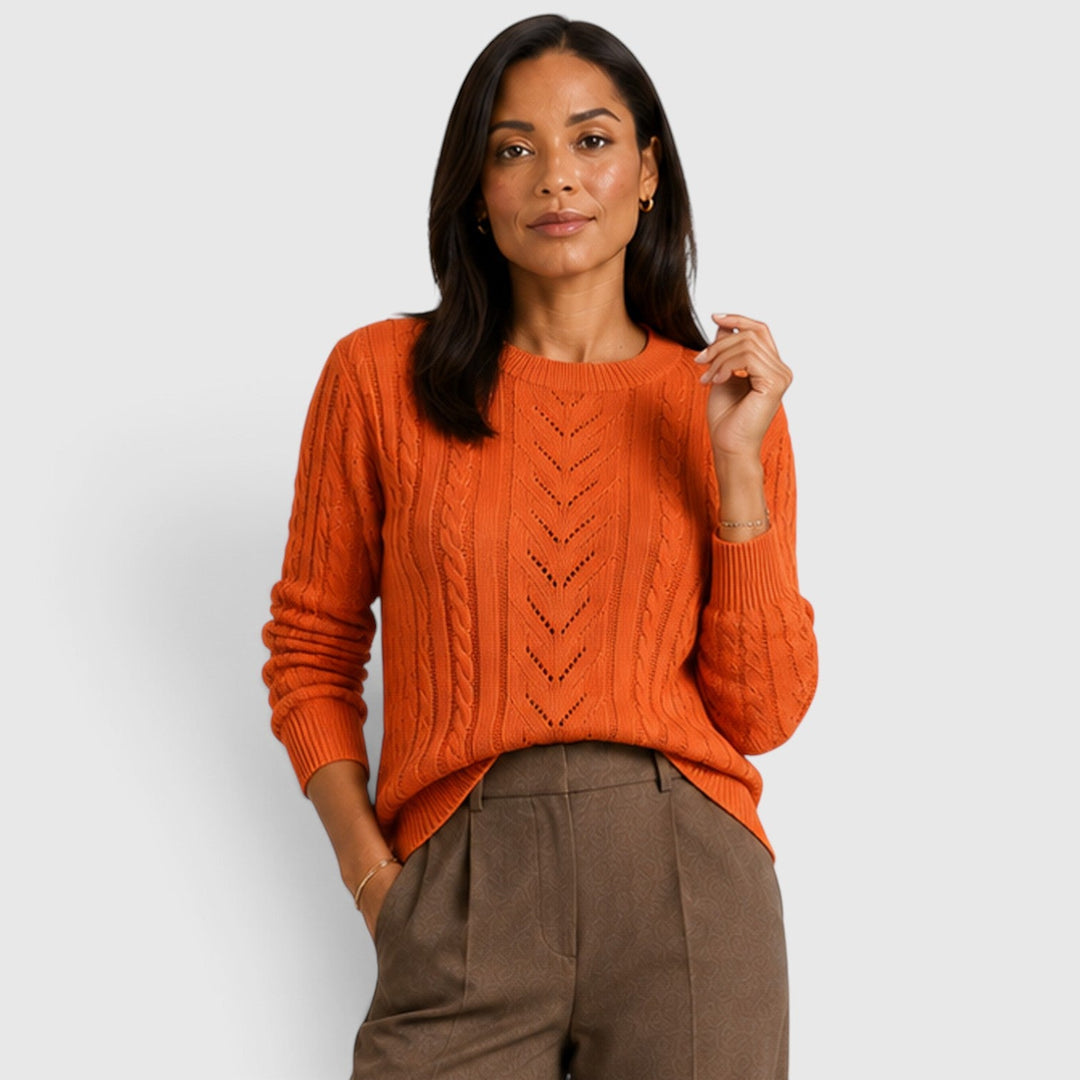Ada | Effortless Chevron Crew Neck Womens Knit Jumper
