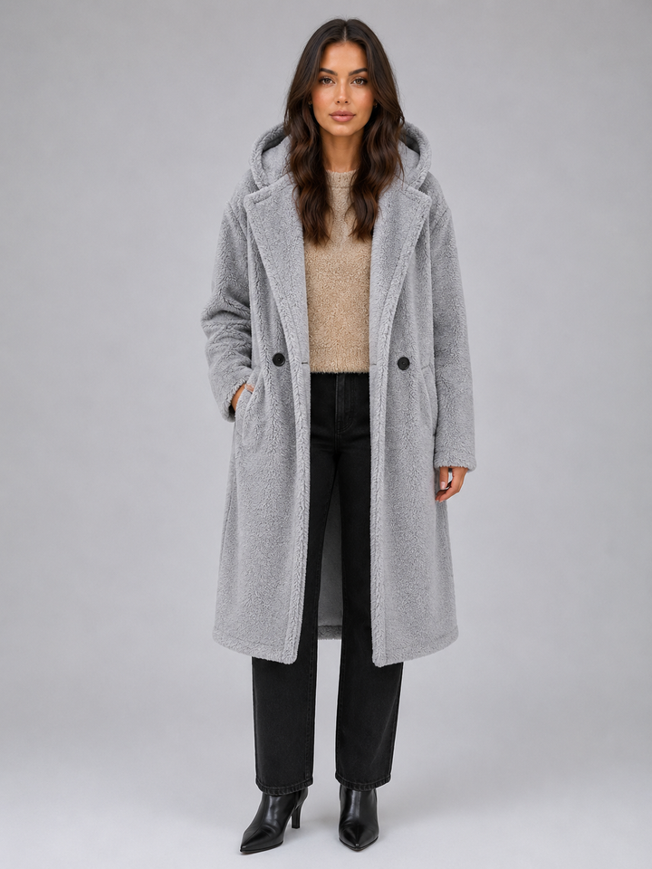 Ada | Effortless Oversized Hooded Faux Fur Coat