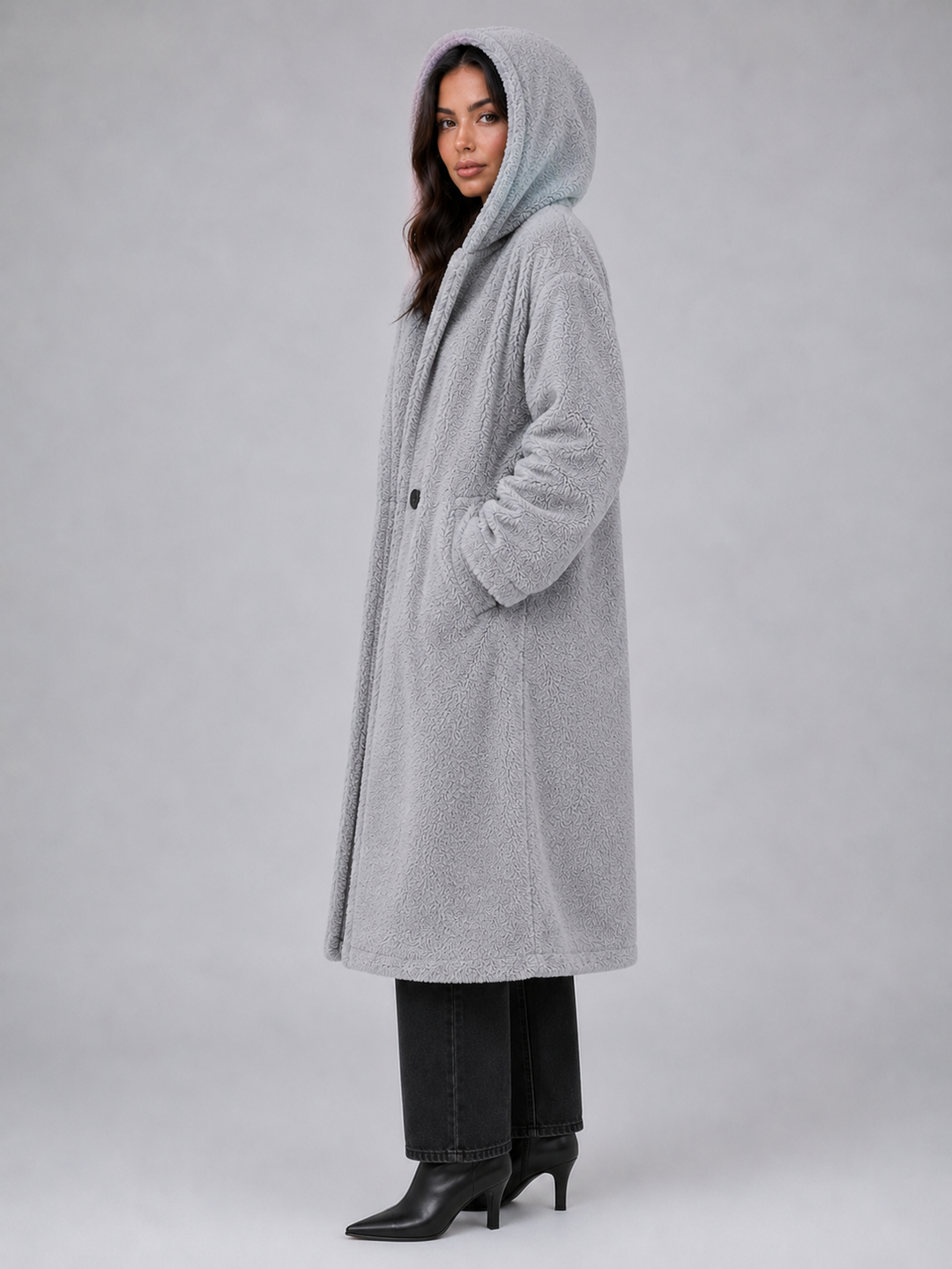 Ada | Effortless Oversized Hooded Faux Fur Coat