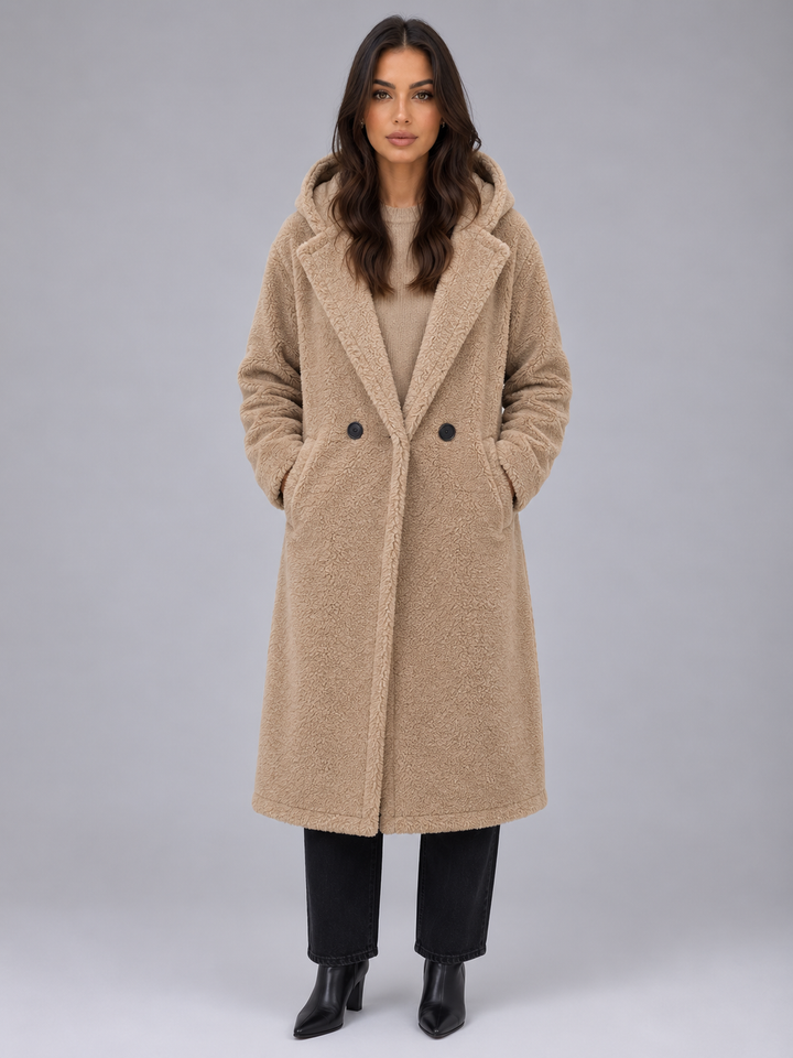 Ada | Effortless Oversized Hooded Faux Fur Coat