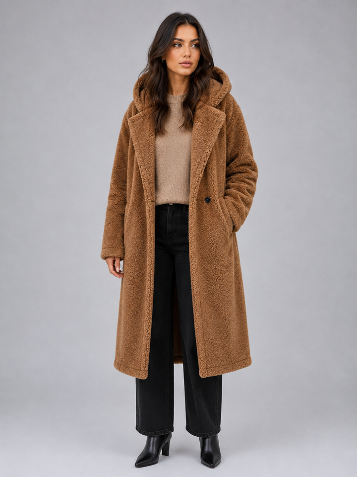 Ada | Effortless Oversized Hooded Faux Fur Coat
