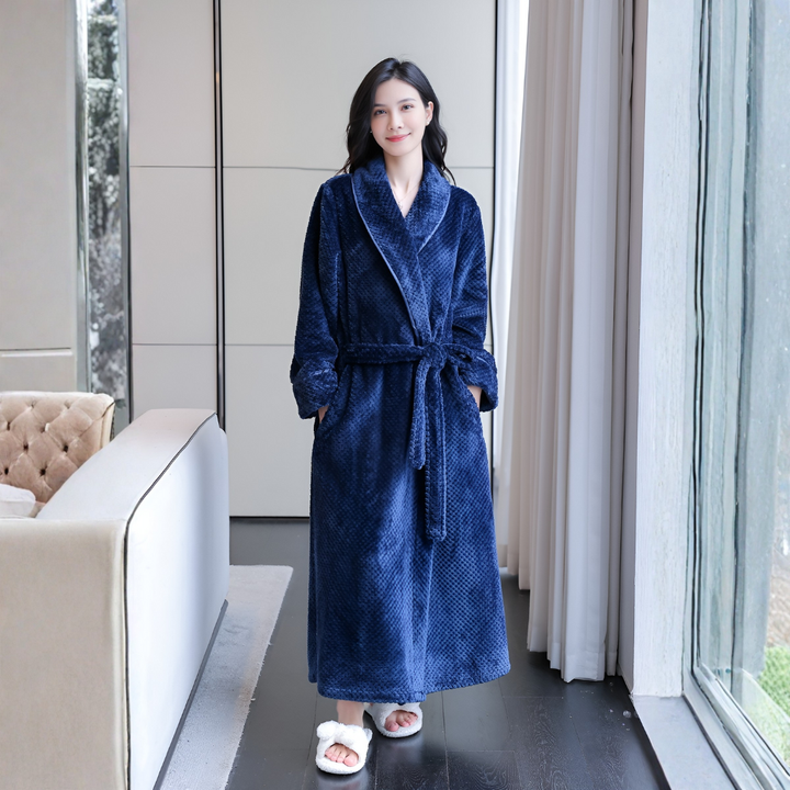 Ada | Refined Long Plush Shawl Collar Ladies Dressing Gown