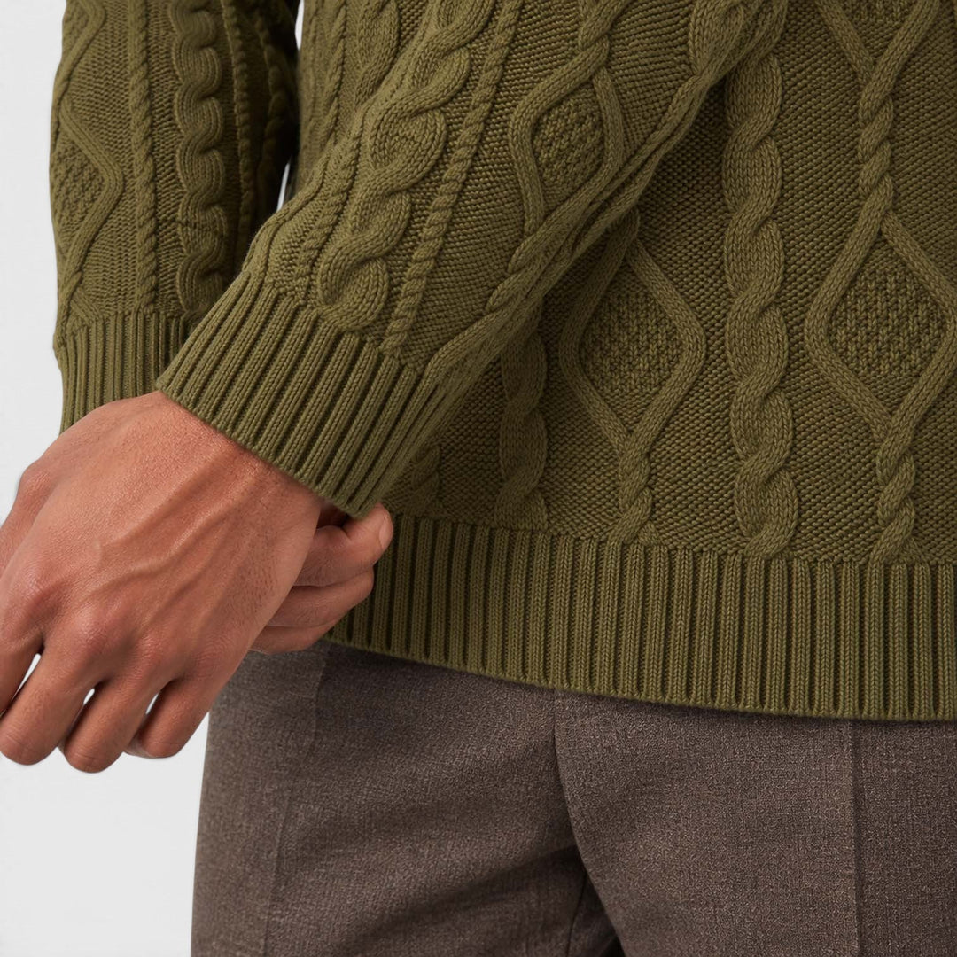 Albert | Polished Cable Roll Neck Mens Knit Jumper