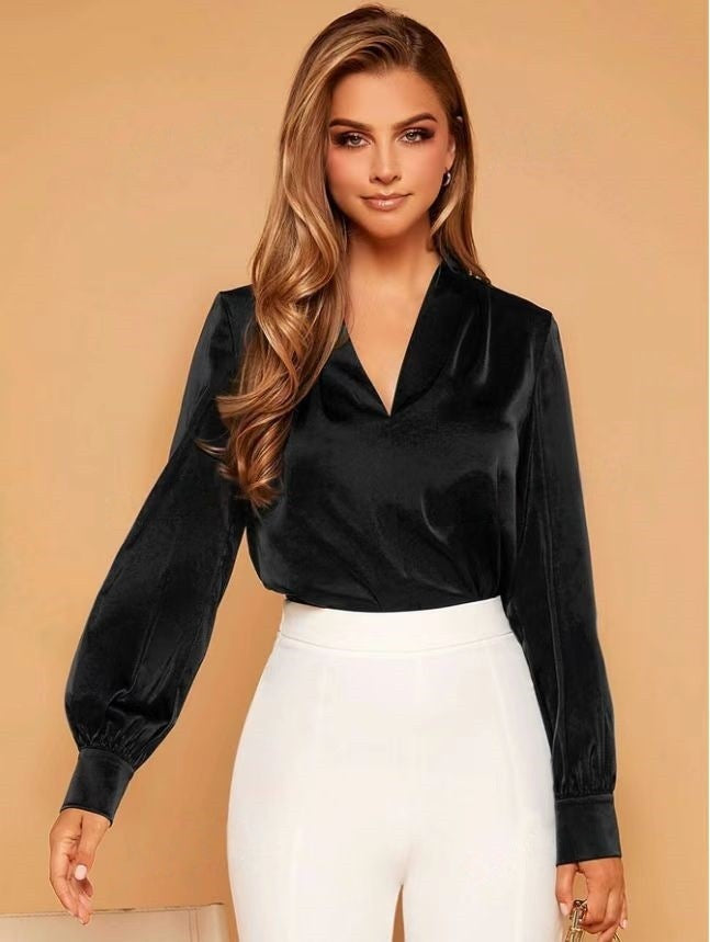 Alice | Relaxed V-Neck Balloon Sleeve Party Top