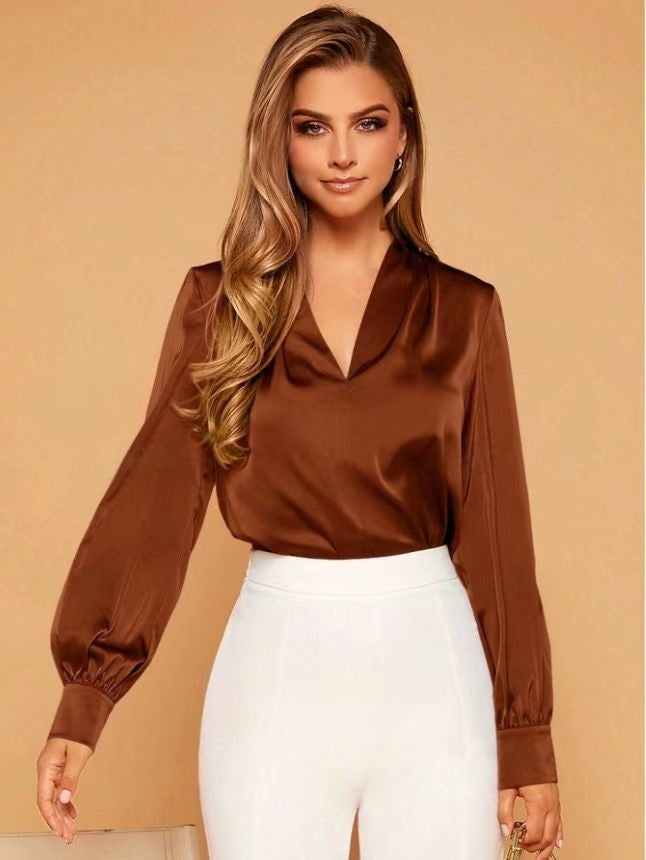 Alice | Relaxed V-Neck Balloon Sleeve Party Top