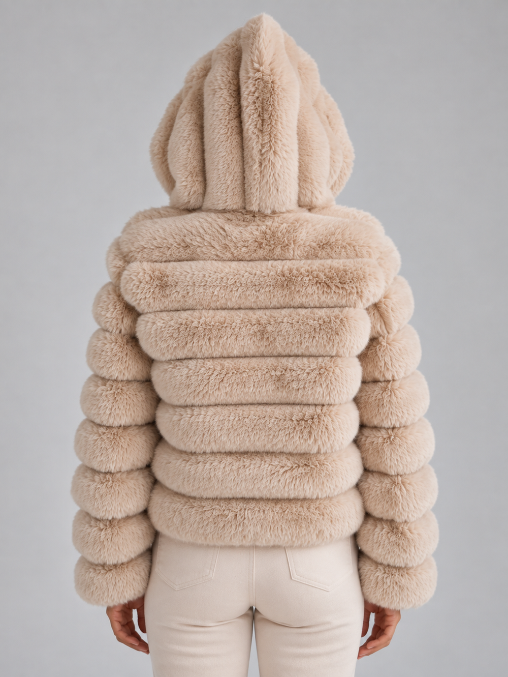 Amelia | Cosy Cropped Hooded Faux Fur Coat