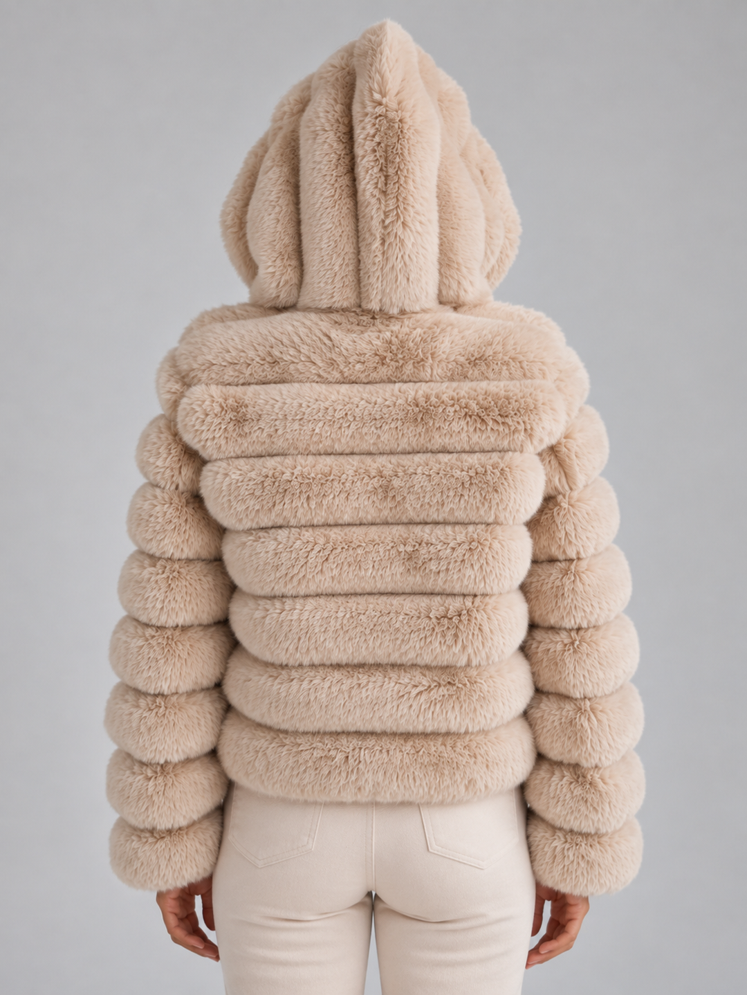 Amelia | Cosy Cropped Hooded Faux Fur Coat