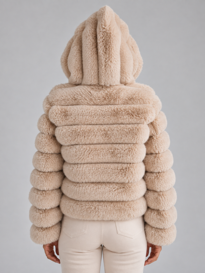 Amelia | Cosy Cropped Hooded Faux Fur Coat