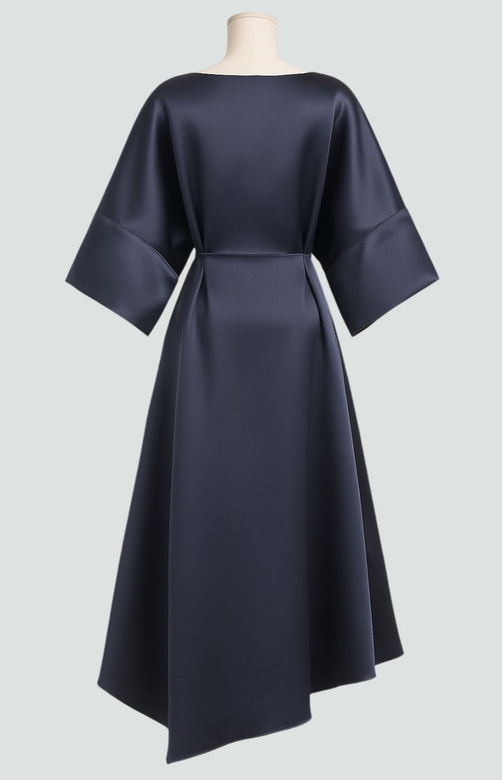 Amelie | Cosy Draped Batwing Christmas Party Midi Dress