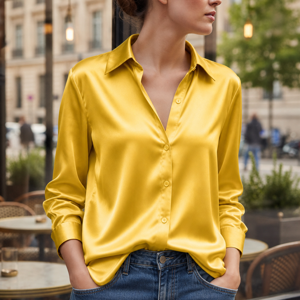 Amelie | Timeless Collared Long Sleeve Party Top
