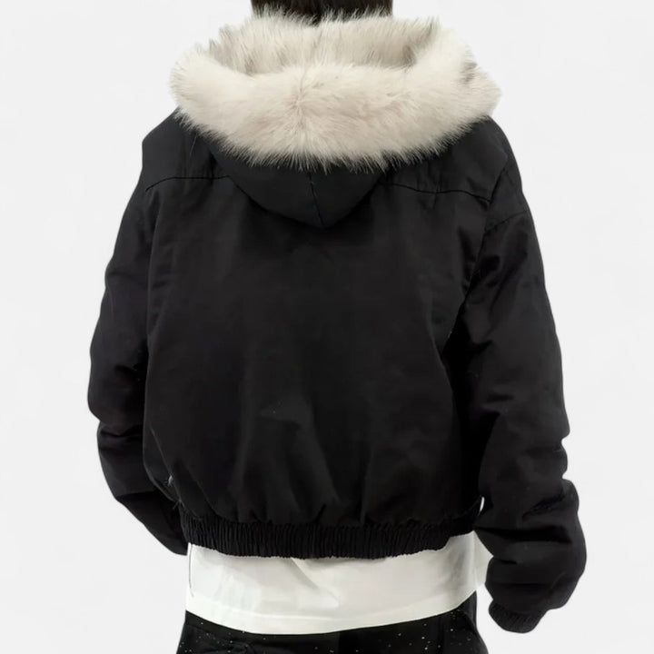 Amelie | Timeless Cropped Faux Fur Coat with Hood
