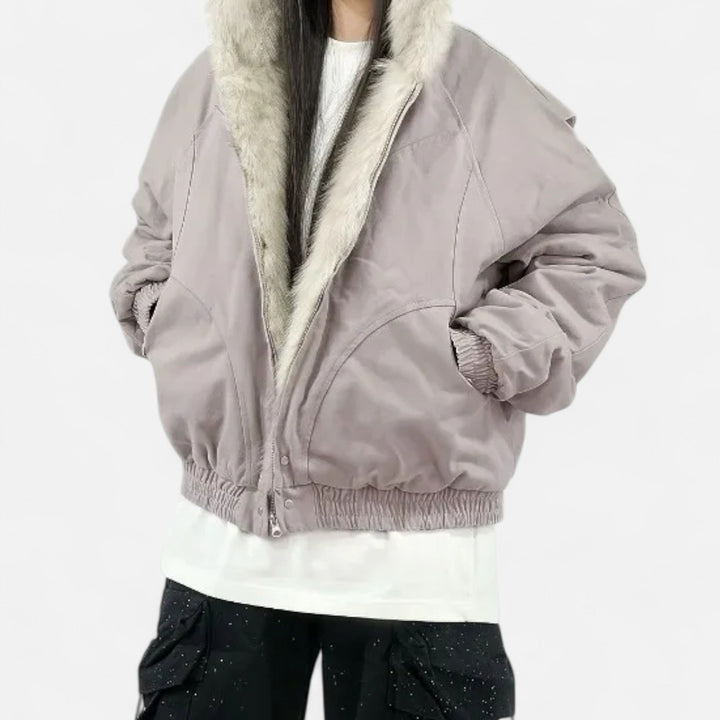 Amelie | Timeless Cropped Faux Fur Coat with Hood