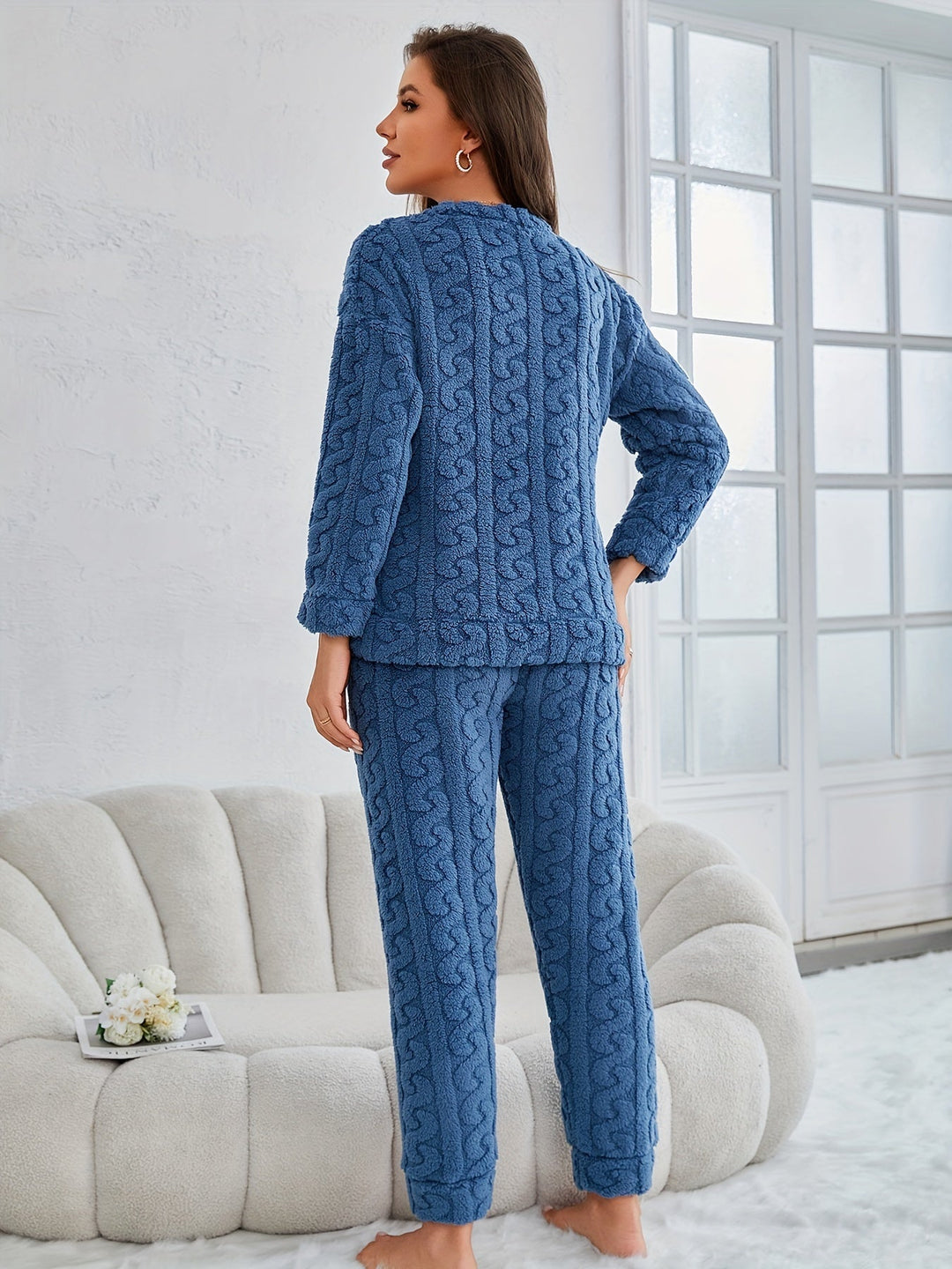 Arabella | Long Sleeve Bear Detail Ladies Pyjamas