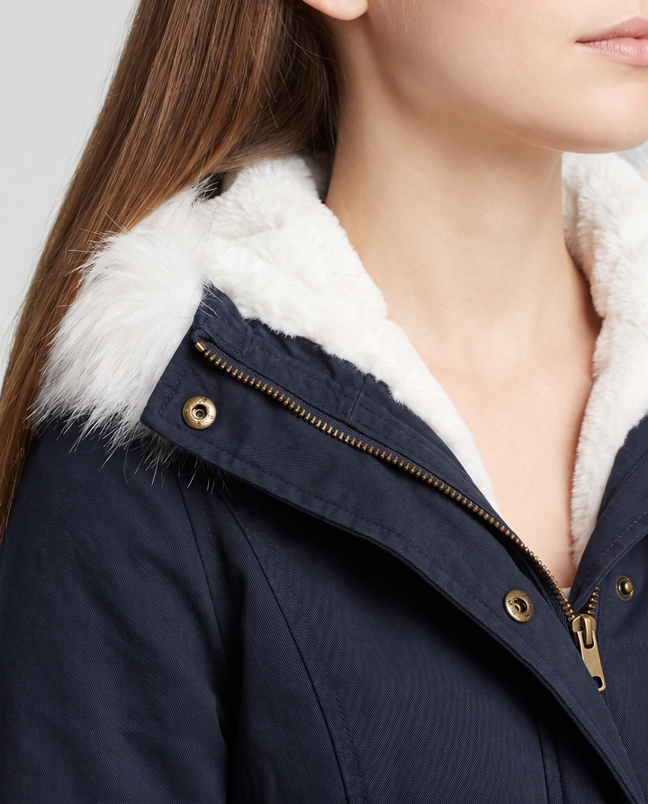 Arabella | Polished Faux Fur Coat Hooded Parka