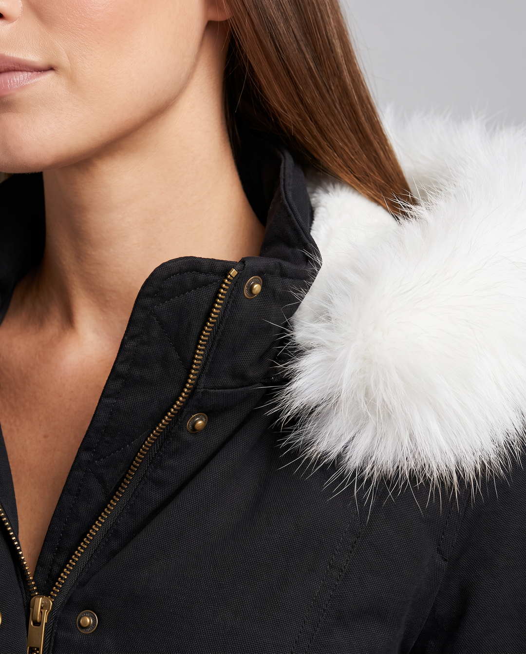 Arabella | Polished Faux Fur Coat Hooded Parka