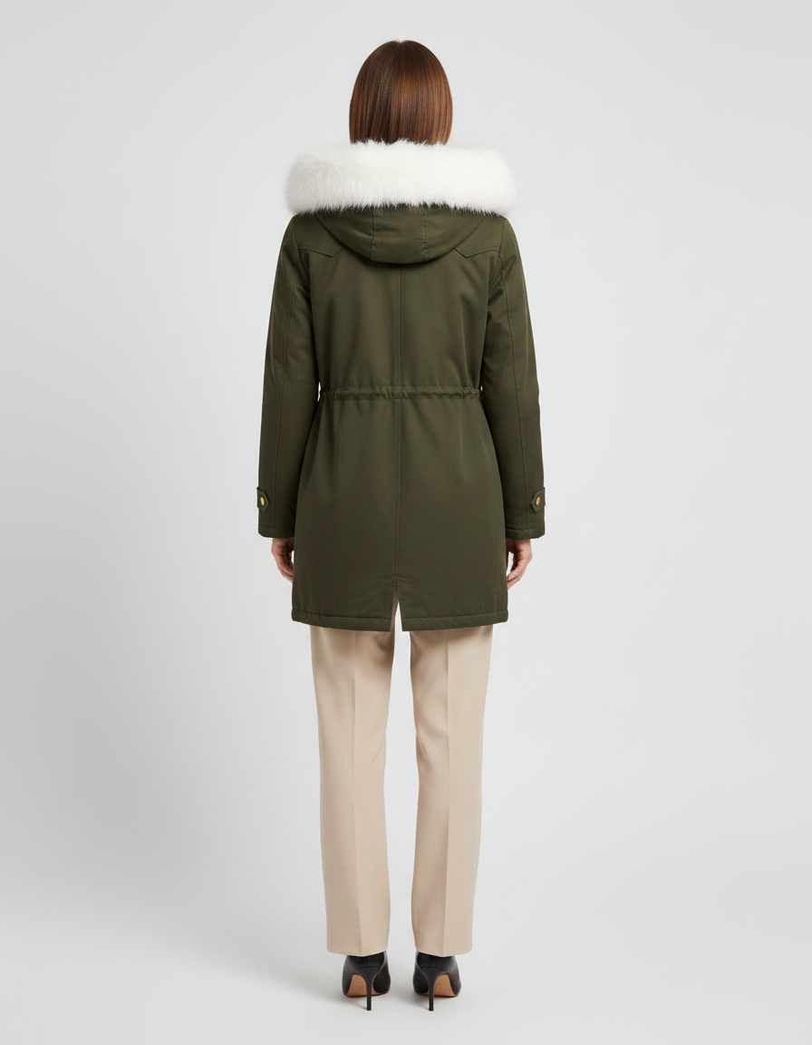 Arabella | Polished Faux Fur Coat Hooded Parka