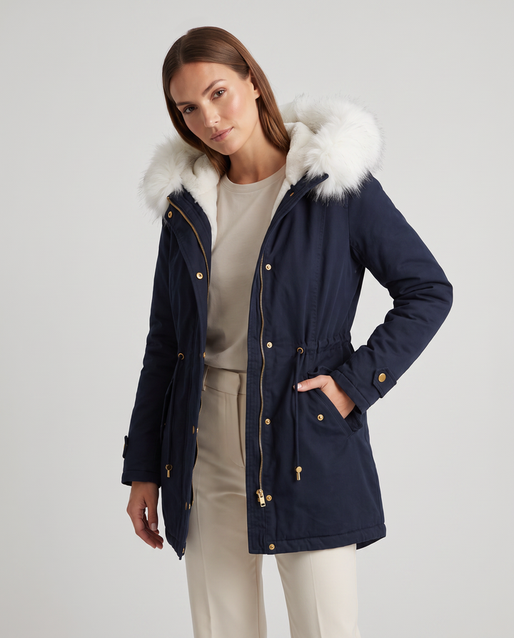 Arabella | Polished Faux Fur Coat Hooded Parka