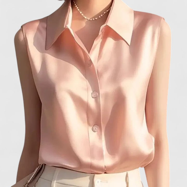 Arabella | Refined Satin Sleeveless Party Top