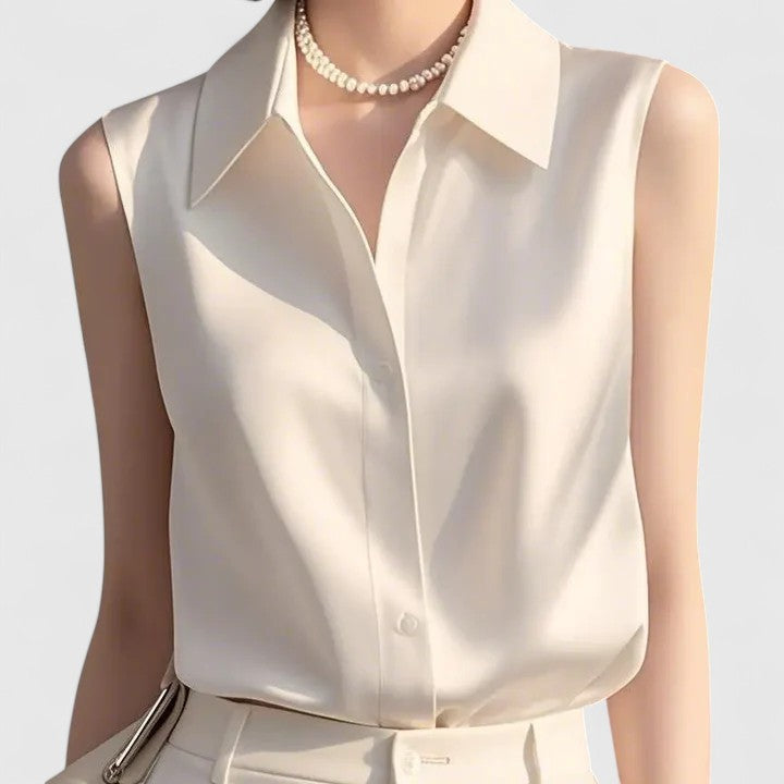 Arabella | Refined Satin Sleeveless Party Top