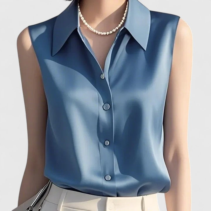Arabella | Refined Satin Sleeveless Party Top