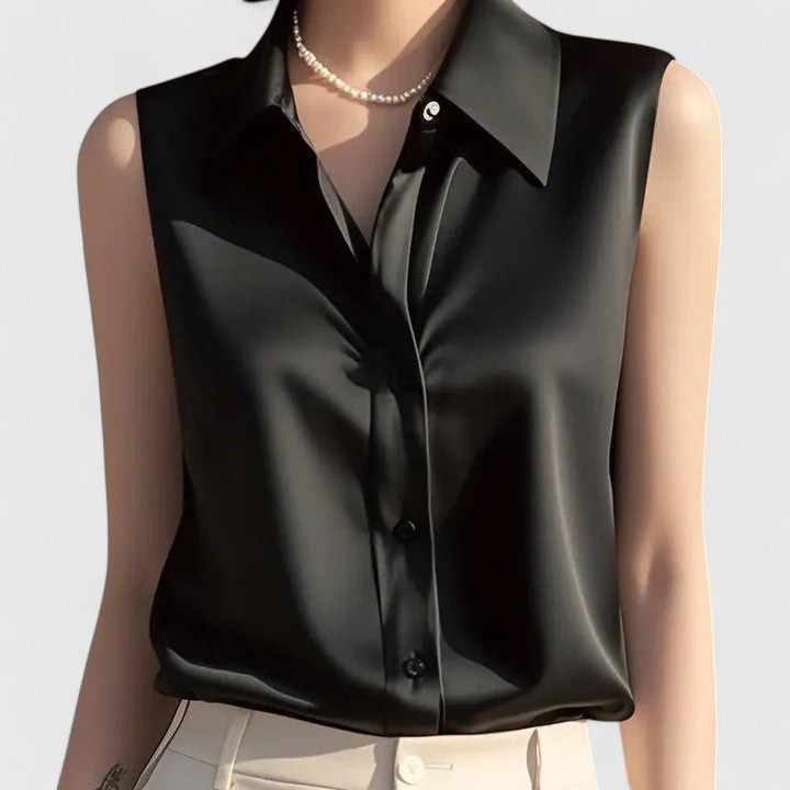 Arabella | Refined Satin Sleeveless Party Top