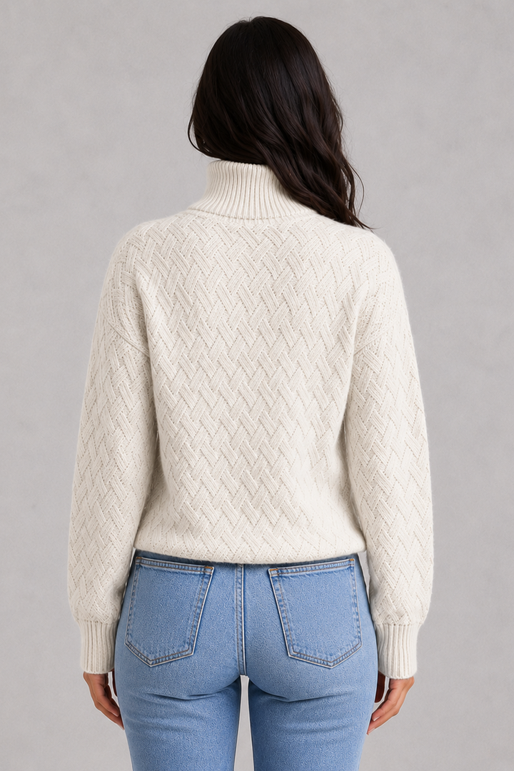 Arabella | Refined Textured Roll Neck Womens Knit Jumper