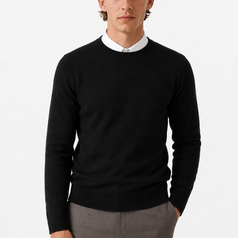Archie | Elegant Fine Knit Crew Neck Mens Jumpers