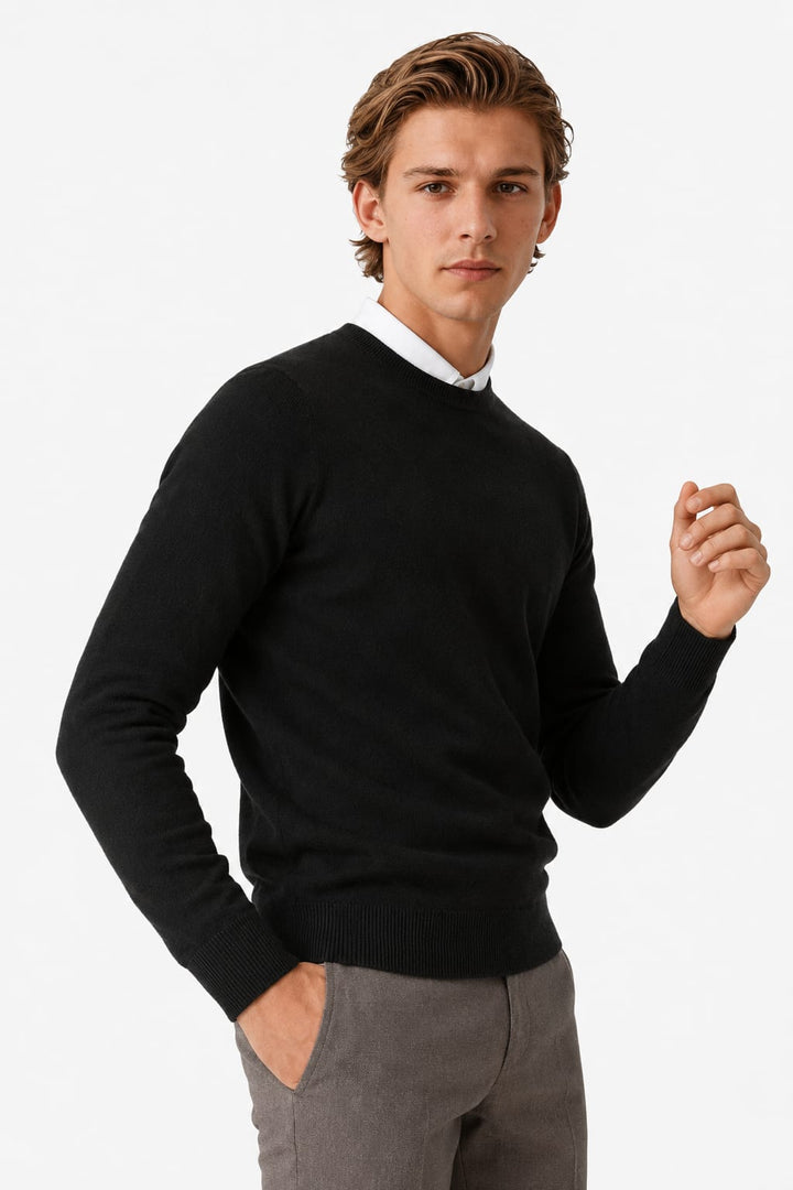 Archie | Elegant Fine Knit Crew Neck Mens Jumpers