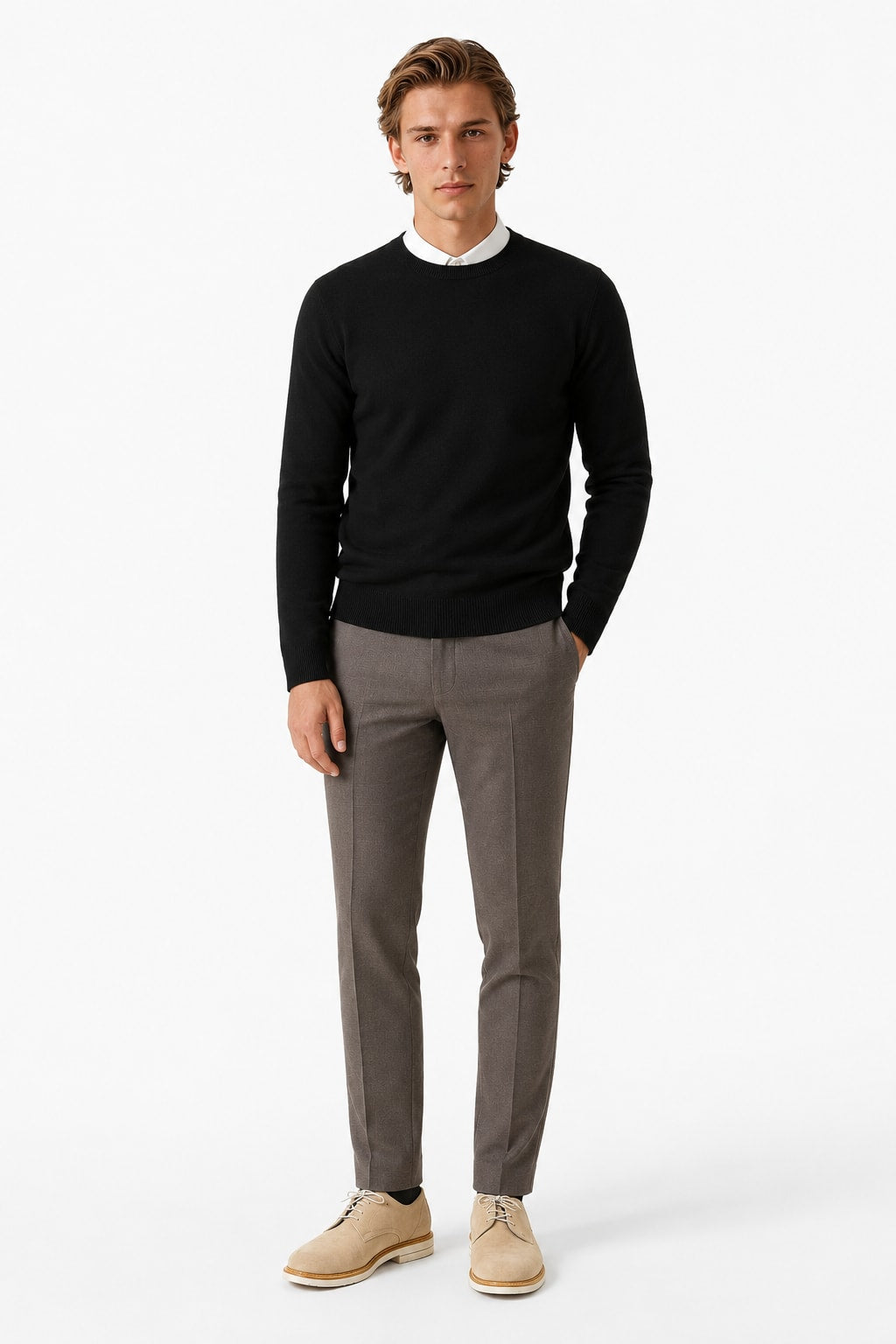 Archie | Elegant Fine Knit Crew Neck Mens Jumpers
