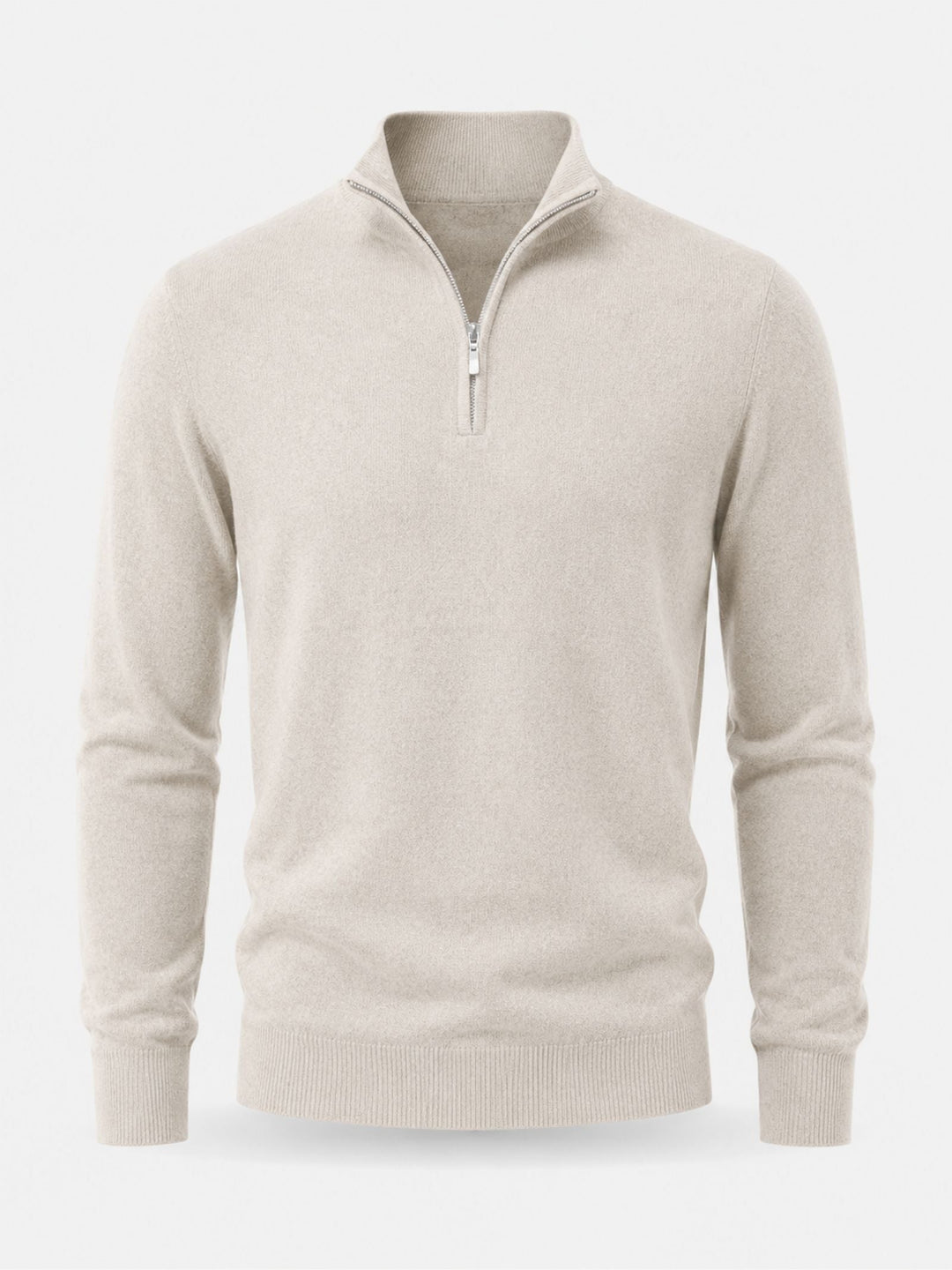 Arlo | Polished Ribbed Cuff Quarter Zip Mens Jumpers