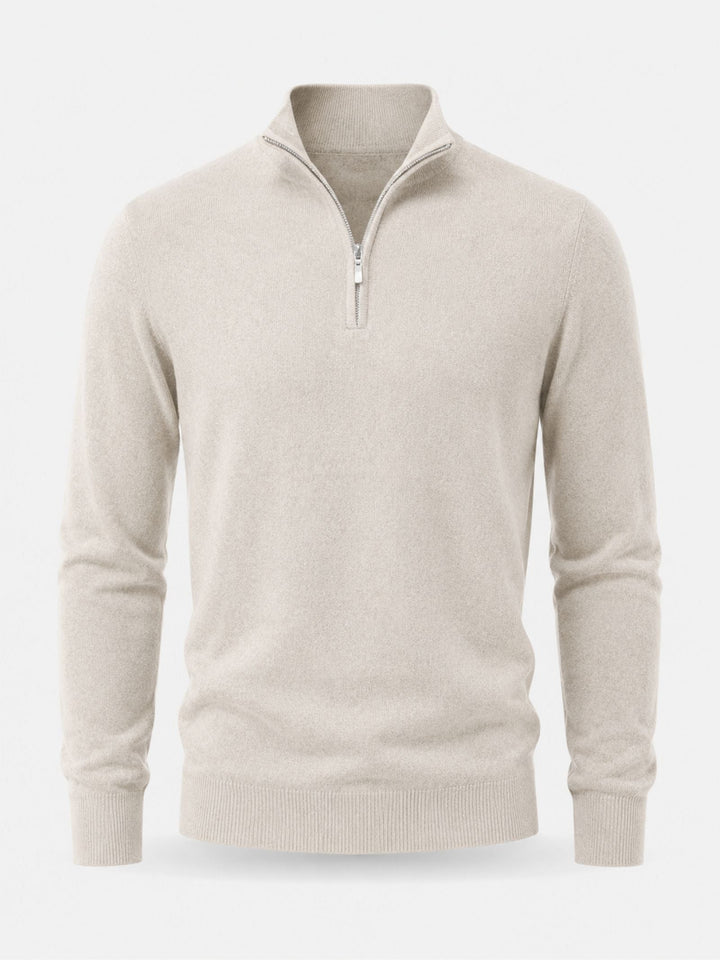 Arlo | Polished Ribbed Cuff Quarter Zip Mens Jumpers