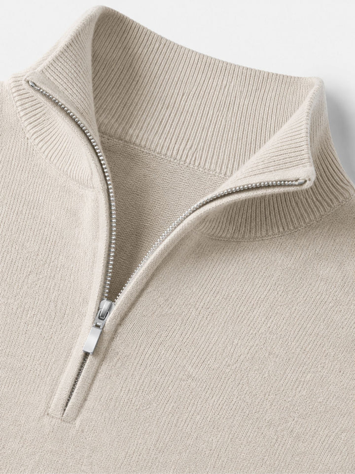Arlo | Polished Ribbed Cuff Quarter Zip Mens Jumpers
