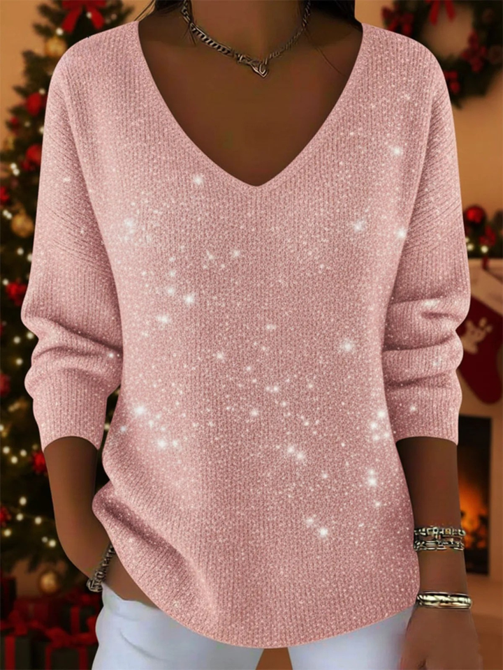 Athena | Effortless Sequin V-Neck Party Top