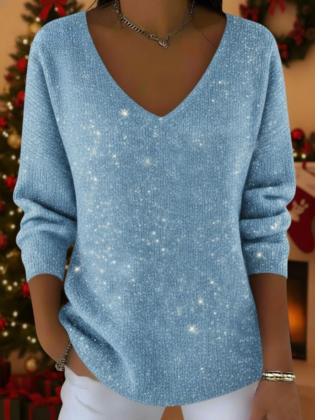 Athena | Effortless Sequin V-Neck Party Top