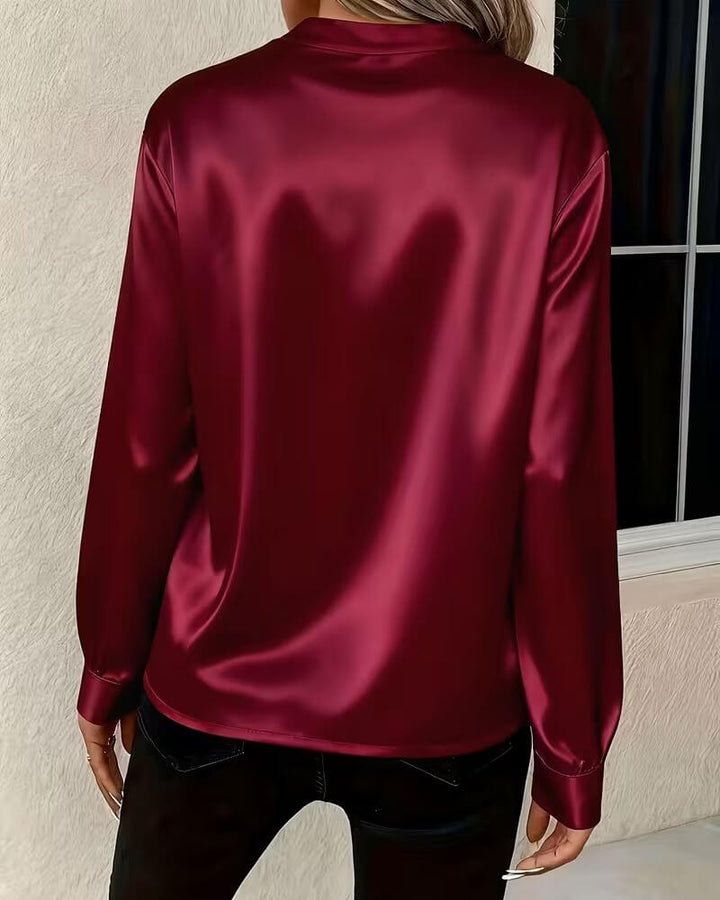Athena | Elegant Satin V-Neck Party Top