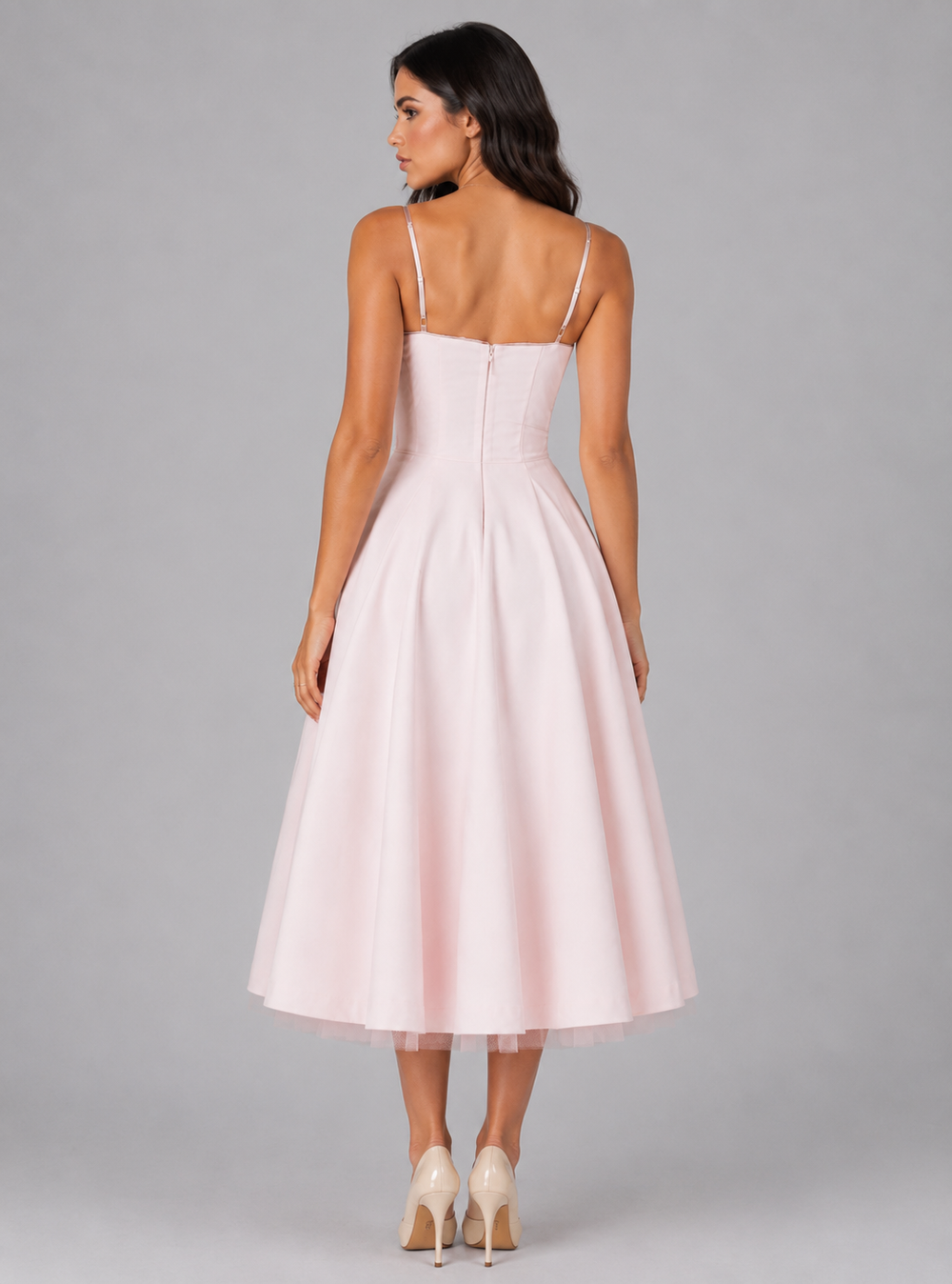 Athena | Polished Corset Midi Christmas Party Dress