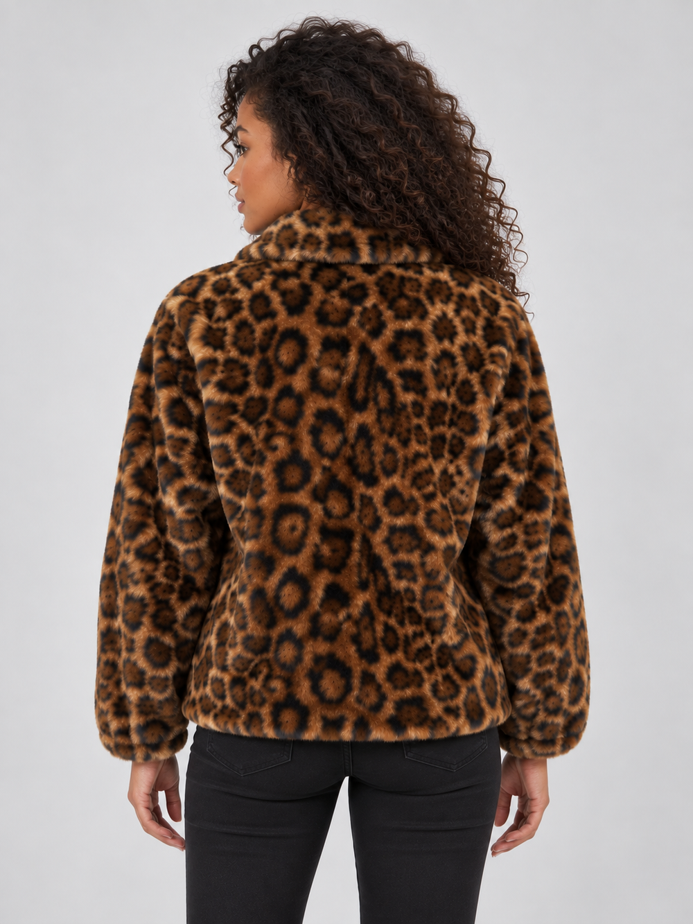 Athena | Timeless Leopard Print Faux Fur Coat