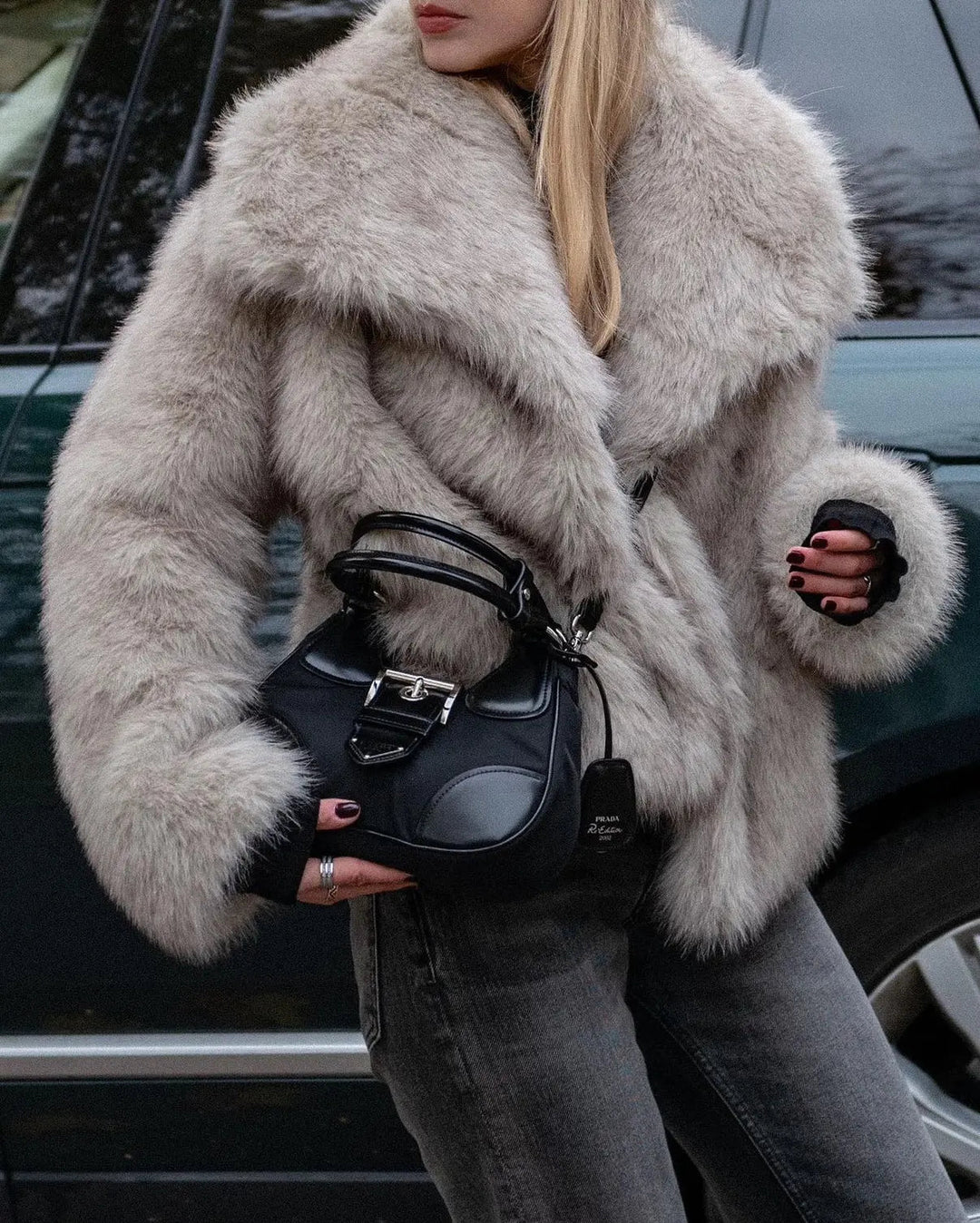 Aurora | Elegant Oversized Faux Fur Coat with Big Collar