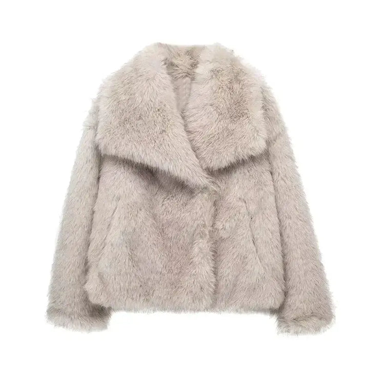 Aurora | Elegant Oversized Faux Fur Coat with Big Collar