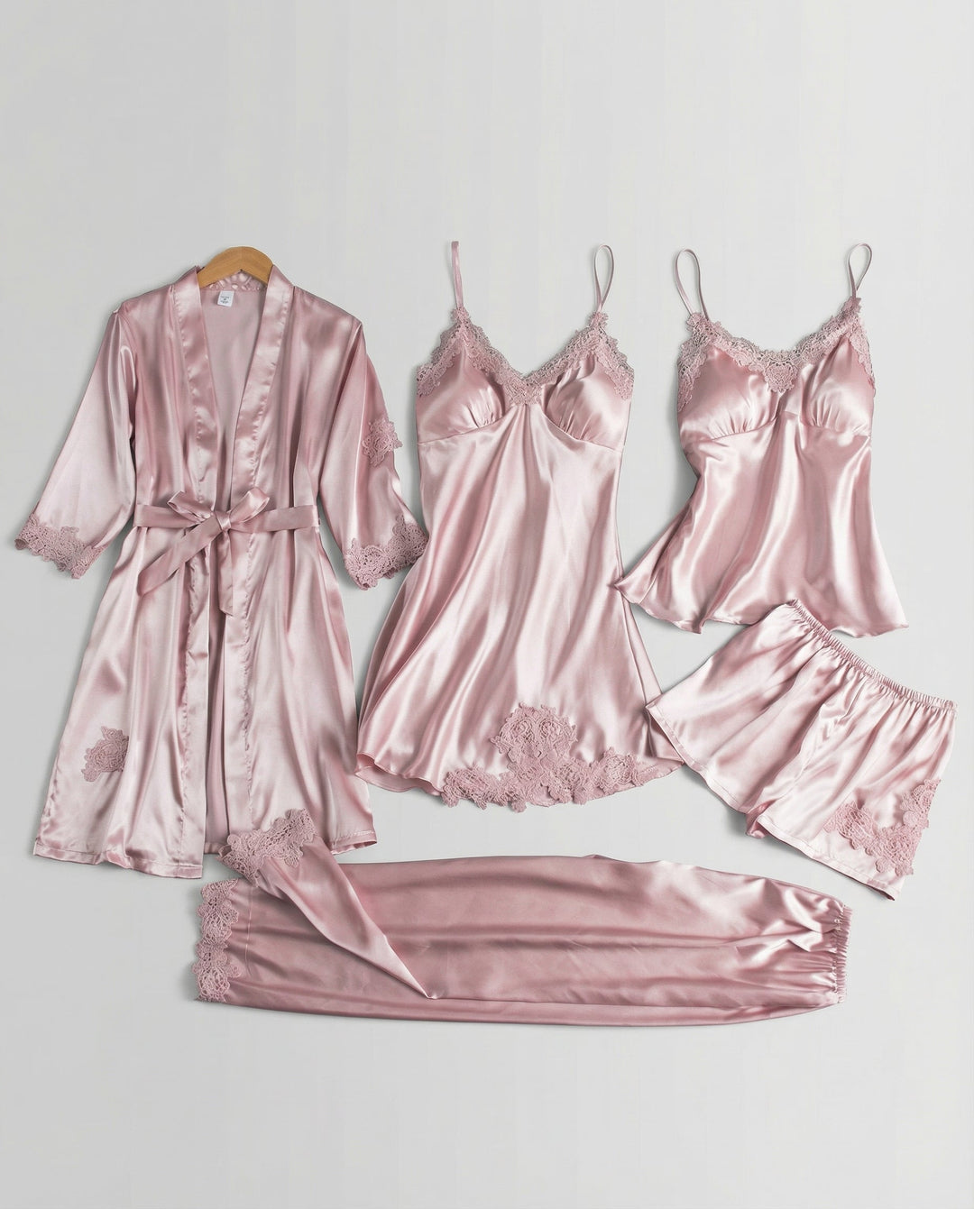 Aurora | Relaxed Lace-Trim Ladies Pyjamas with Kimono Robe