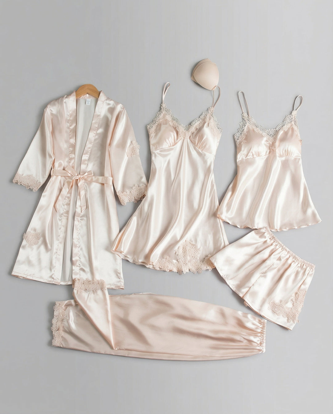 Aurora | Relaxed Lace-Trim Ladies Pyjamas with Kimono Robe