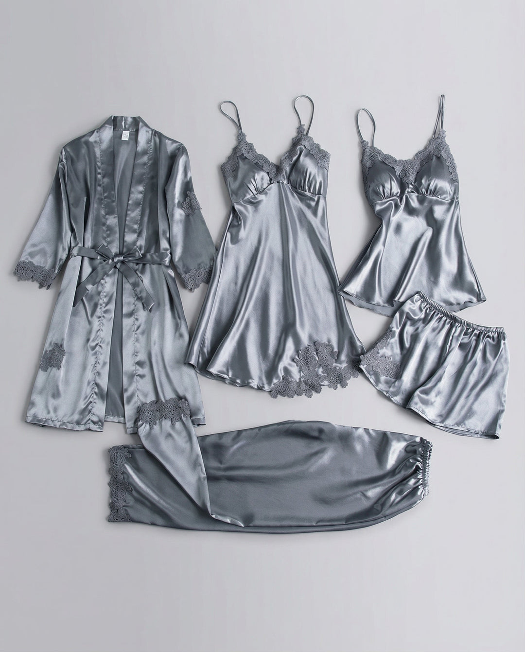 Aurora | Relaxed Lace-Trim Ladies Pyjamas with Kimono Robe