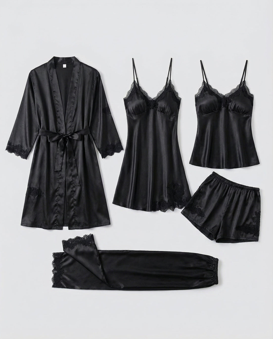 Aurora | Relaxed Lace-Trim Ladies Pyjamas with Kimono Robe