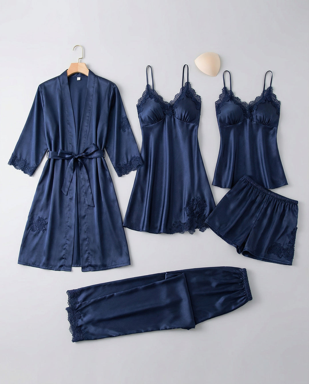 Aurora | Relaxed Lace-Trim Ladies Pyjamas with Kimono Robe