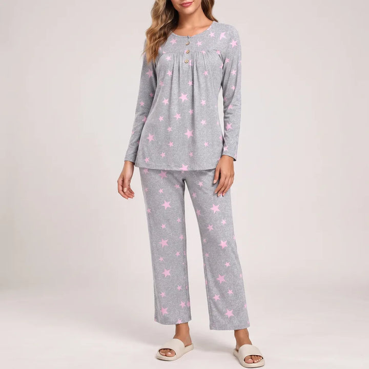 Aurora | Star Print Long Sleeve Ladies Pyjamas