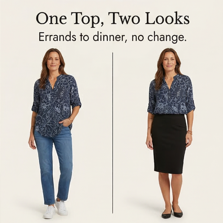 Ava | Elegant Floral Sequin Pocket Party Top
