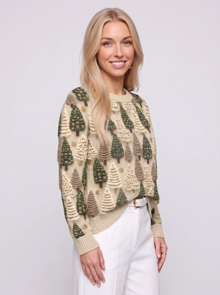Ava | Refined Tree Knit Christmas Jumper for Women